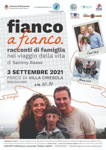 Fianco a Fianco - Racconti di Famiglia nel viaggio della vita di Sammy Basso - Venerdì 3 Settembre 2021